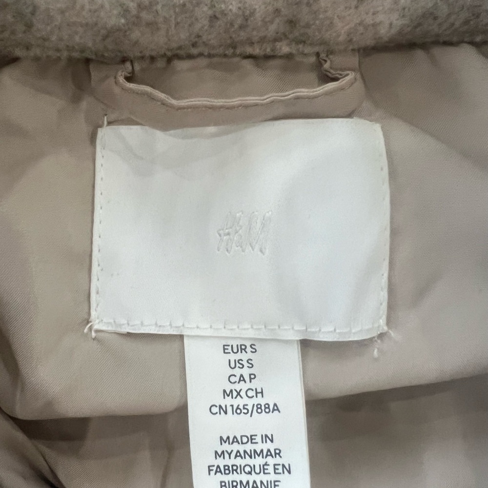H&M Shacket Light Beige Shirt Jacket button down small - Picture 7 of 7